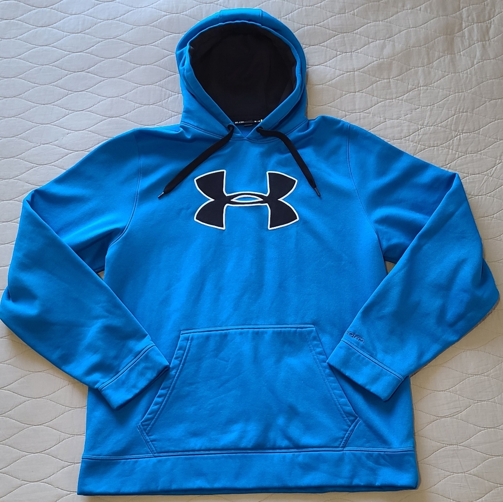 Under Armour Big Logo Hoodie - Blue/Black, Size XL